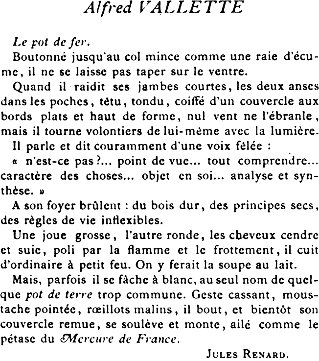 Alfred Vallette par Jules Renard